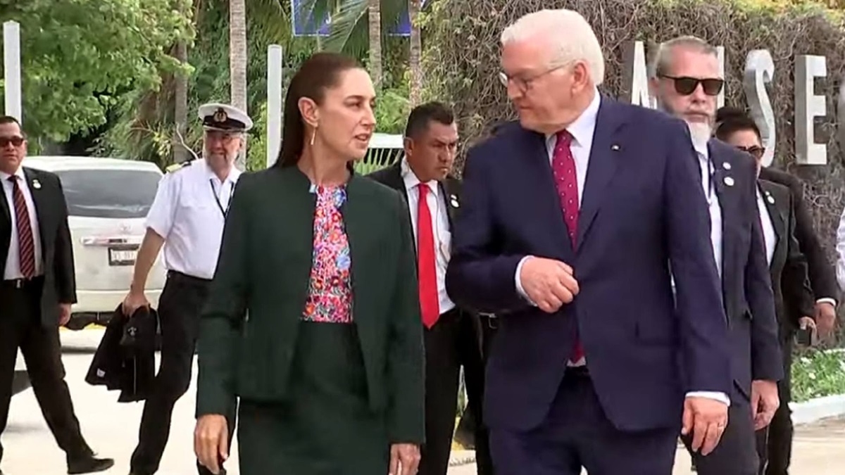 Claudia Sheinbaum se reúne con presidente de Alemania en Museo Maya de Quintana Roo