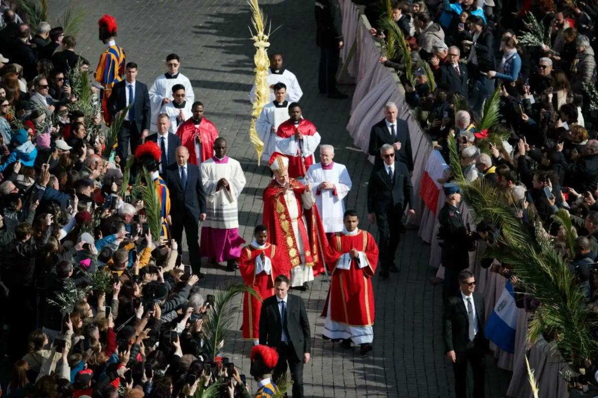 Papa León XIV pide deponer las armas en su primer Domingo de Ramos