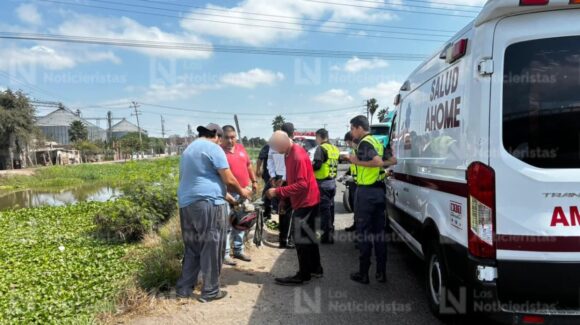 Abuelito de 90 años que viajaba en motocicleta cae dentro del canal Libramiento Oriente en Ahome, Sinaloa