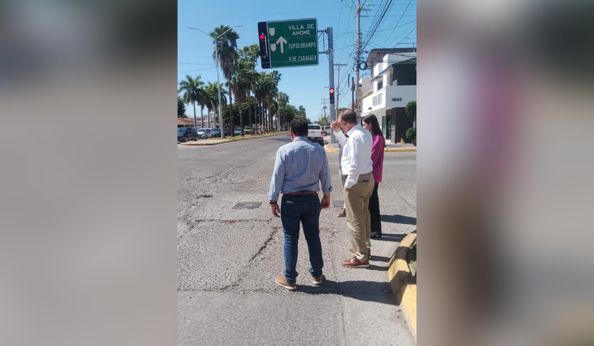 Antonio Menéndez supervisa trabajos de bacheo en Los Mochis, Sinaloa