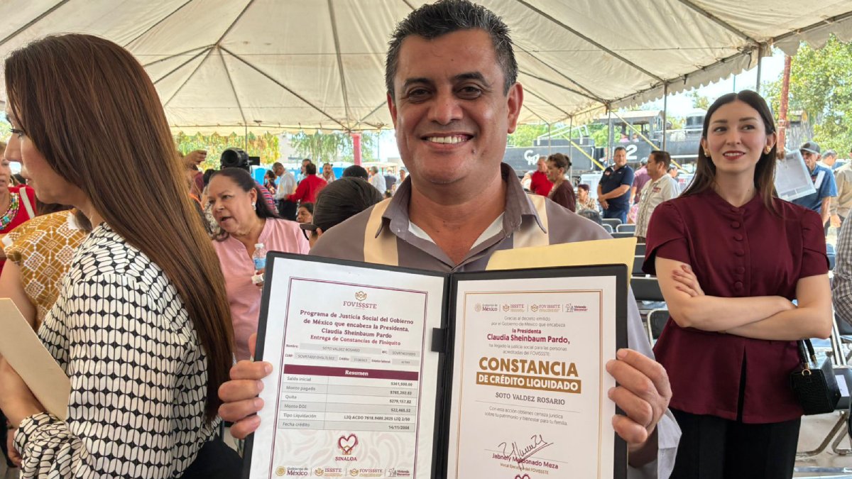 beneficiarios celebran certeza juridica tras entrega de apoyos de condonacion de pago de fovissste constancia