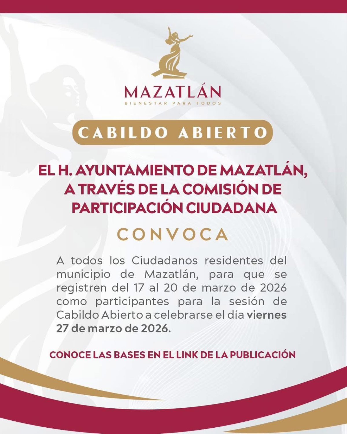 Convocatoria Cabildo abierto en Mazatlán
