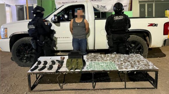 Cae civil armado en Rosario, Sinaloa: lo sorprenden con fusil AK-47, droga y camioneta robada