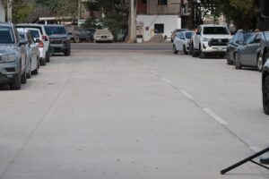 Calle pavimentada en Guasave