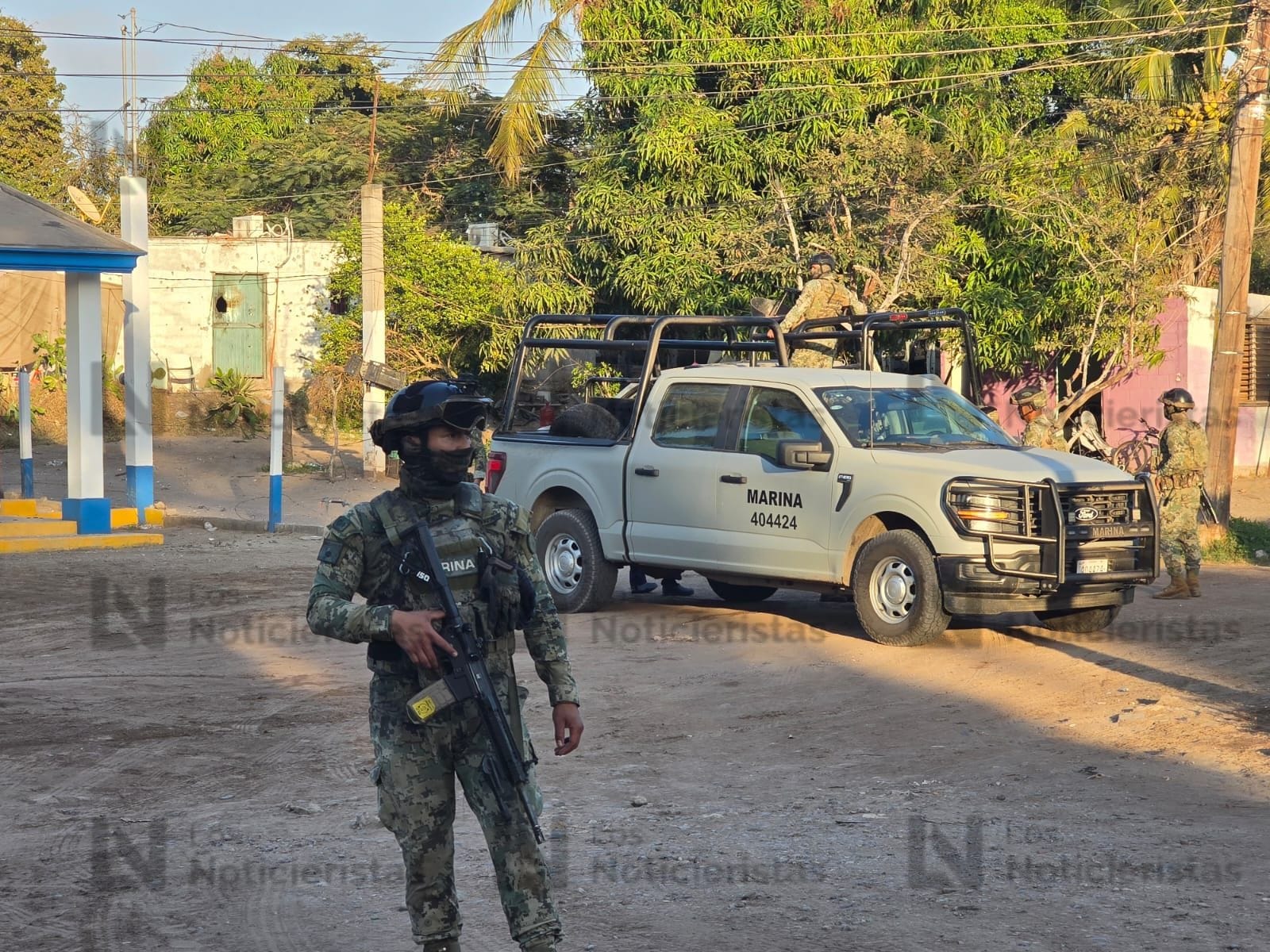 Casa de seguridad en donde se originó el enfrentamiento entre Marina y Civiles en Navolato