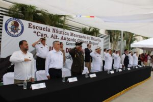 Celebran 146 aniversario de la Escuela Naútica Mercante Cap. Alt. Antonio Gómez Maqueo en Mazatlán