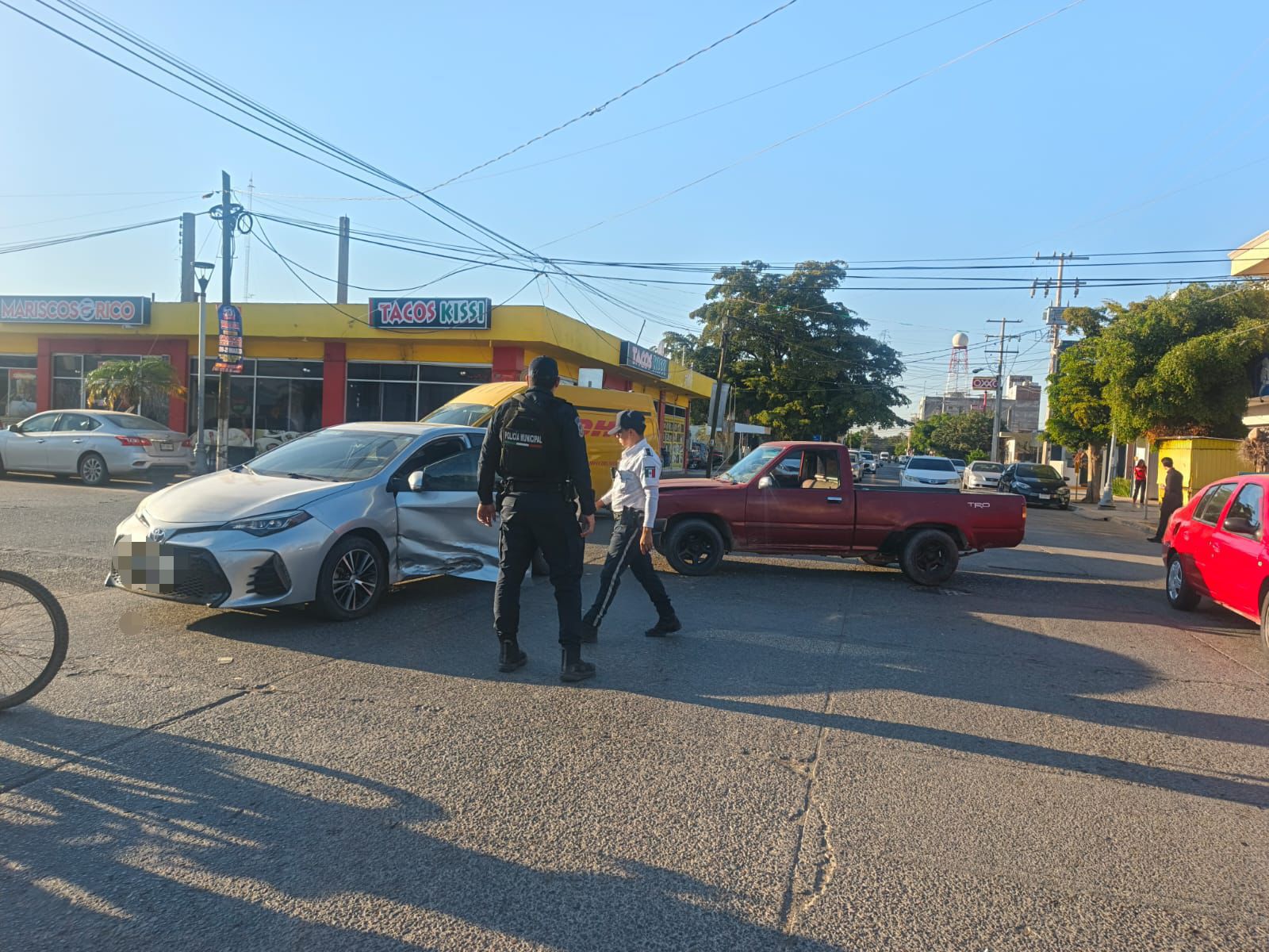 Choque en el Centro de Guasave, Sinaloa