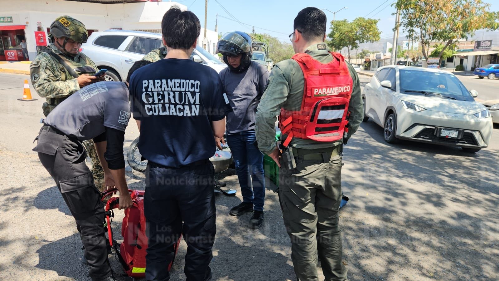 Con golpes resulta motociclista en accidente en Culiacán
