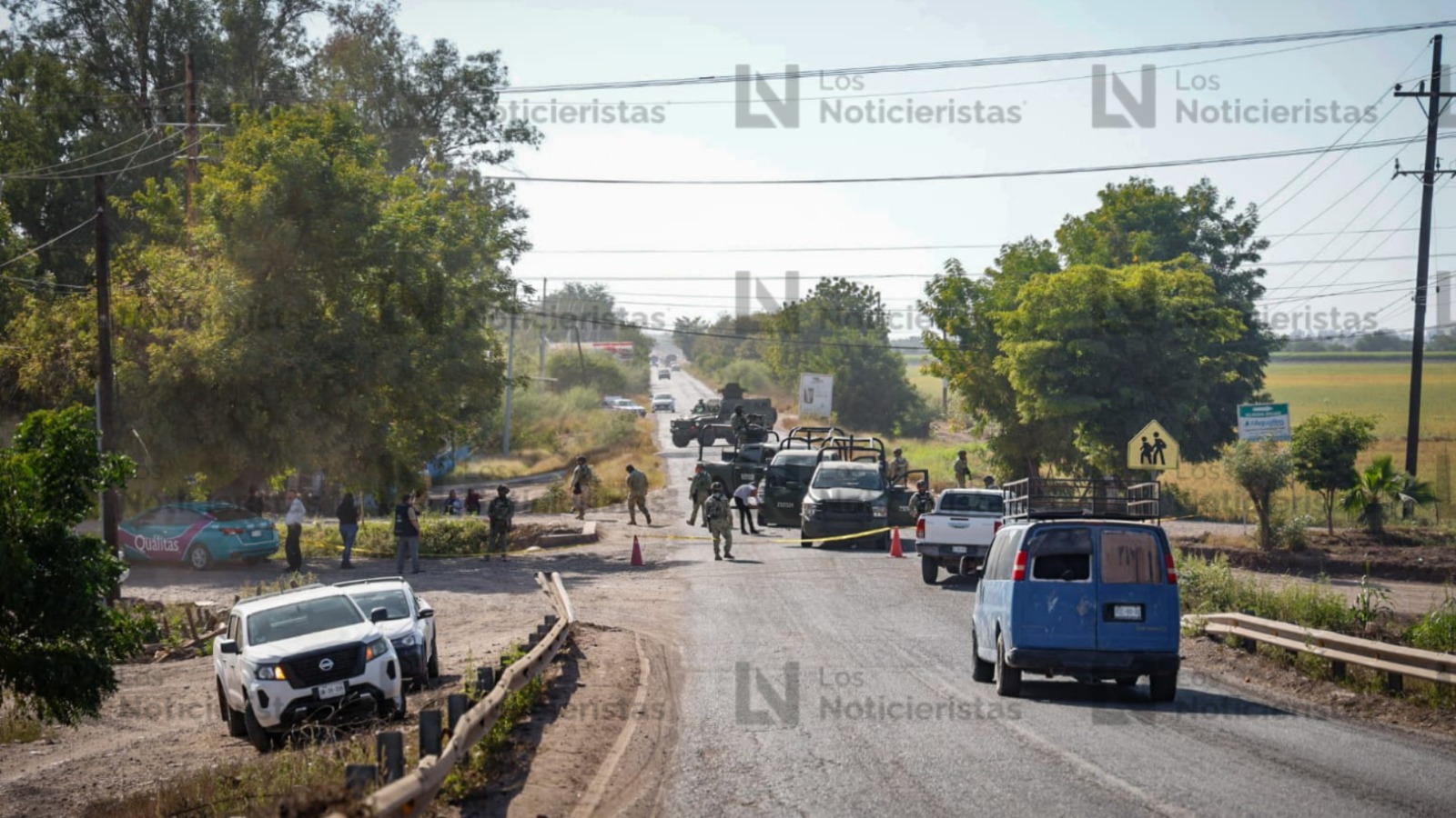 Patrullas militares chocan tras una persecución en Villa Juárez, Navolato