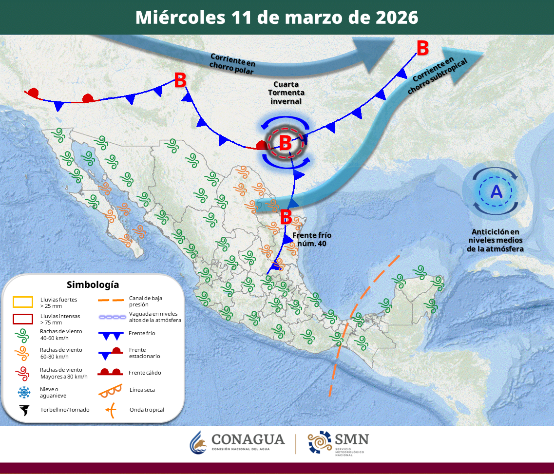 clima de mexico hoy 11 de marzo