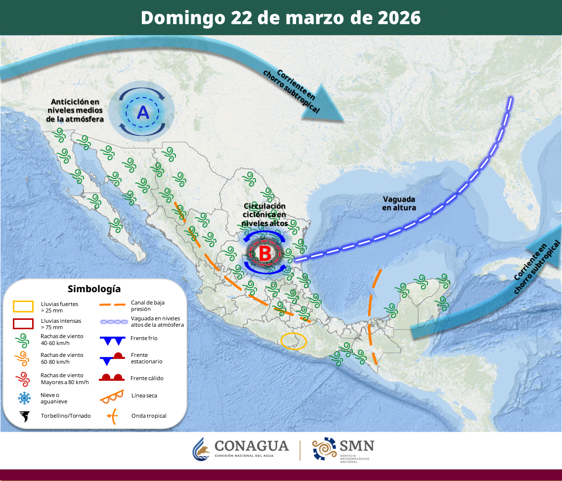 clima en mexico este 20 de marzo de 2026
