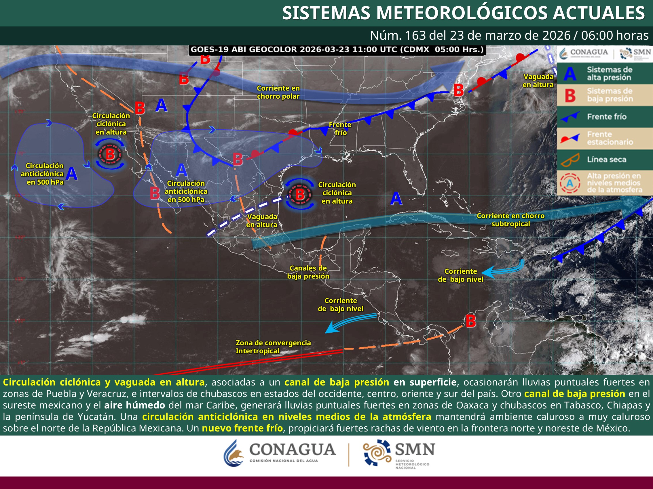clima en mexico este 23 de marzo