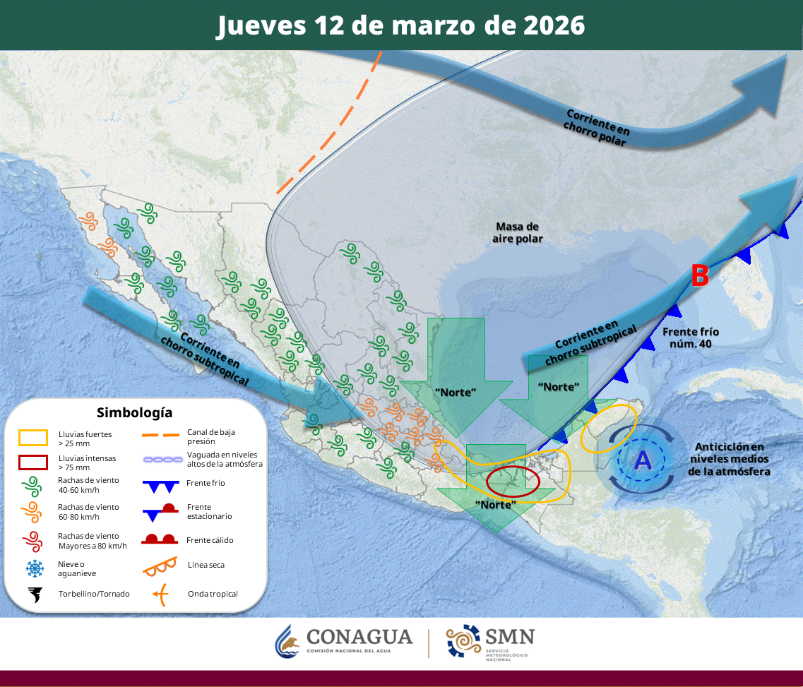 clima en mexico hoy 12 de marzo
