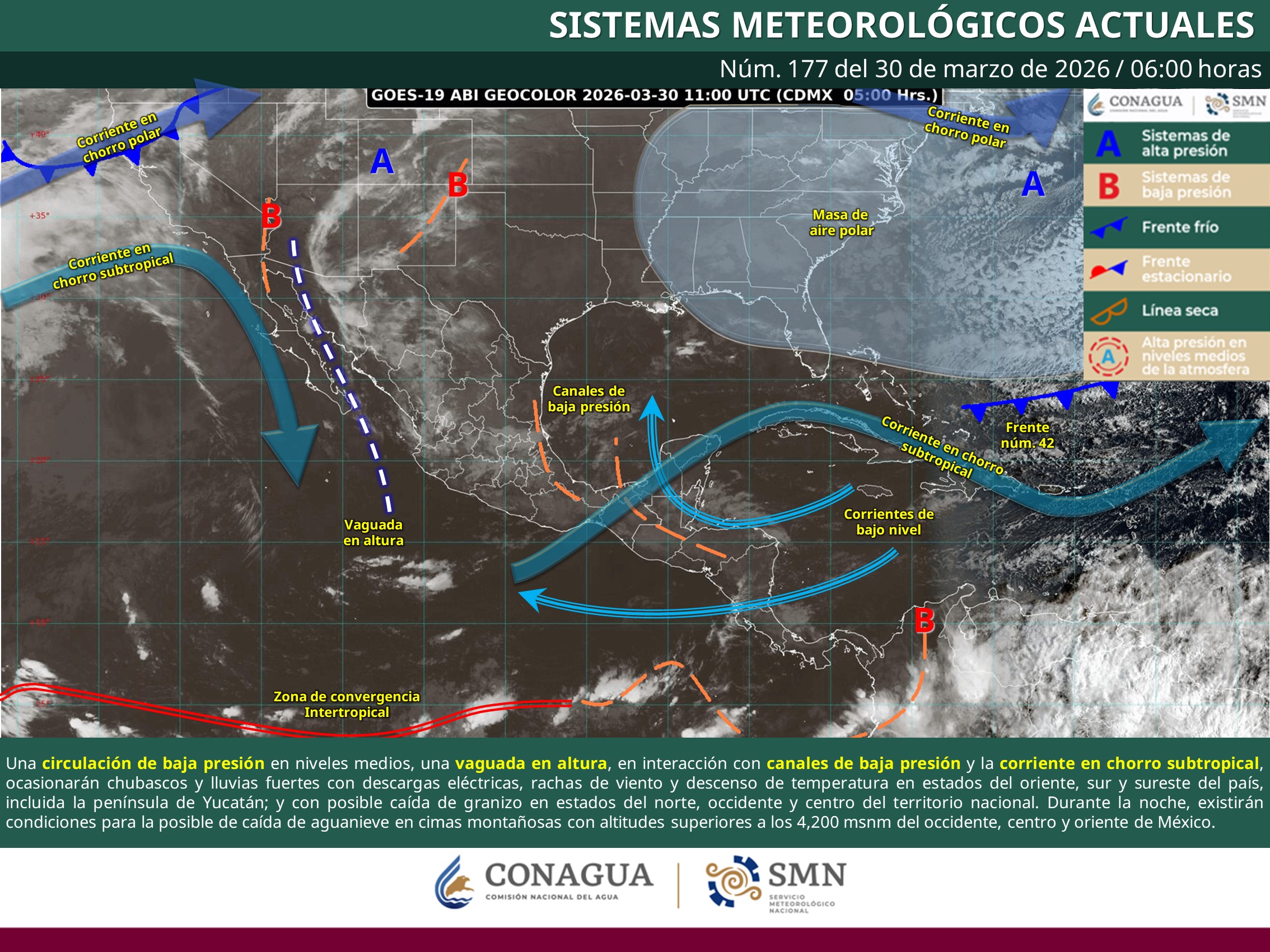 el clima en mexico hoy 30 de marzo