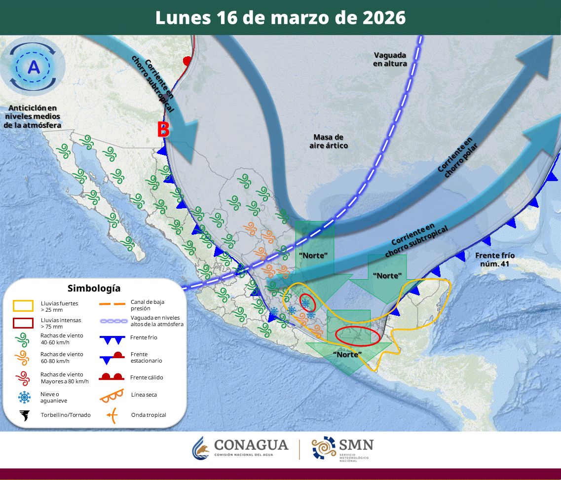 clima en sinaloa y mexico este 16 de marzo de 2026