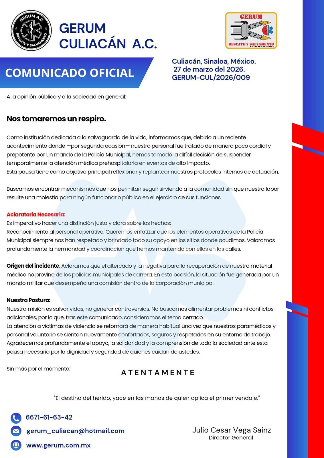 Comunicado de Grupo Gerum