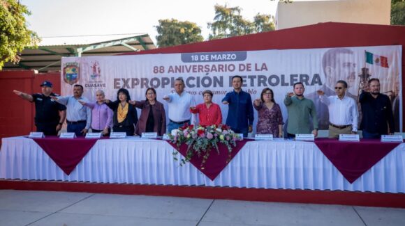 Conmemoran 88 aniversario de la Expropiación Petrolera en Guasave, Sinaloa; presentaron un acto cívico en la primaria 18 de Marzo
