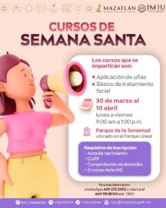 IMJU tendrá cursos de Samana Santa en Mazatlán