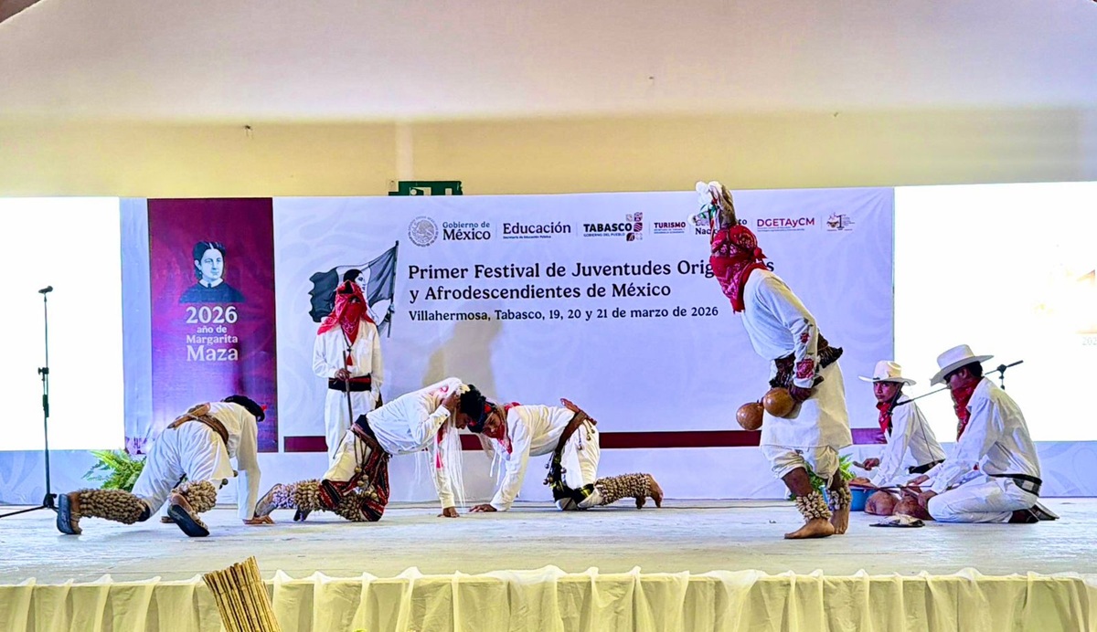 Jóvenes danzantes del Venado del CBTA 81 de El Fuerte destacan en encuentro nacional en Tabasco