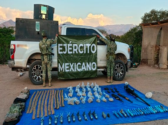 decomisa ejercito mexicano una camioneta blindada y armamento en badirguato sinaloa
