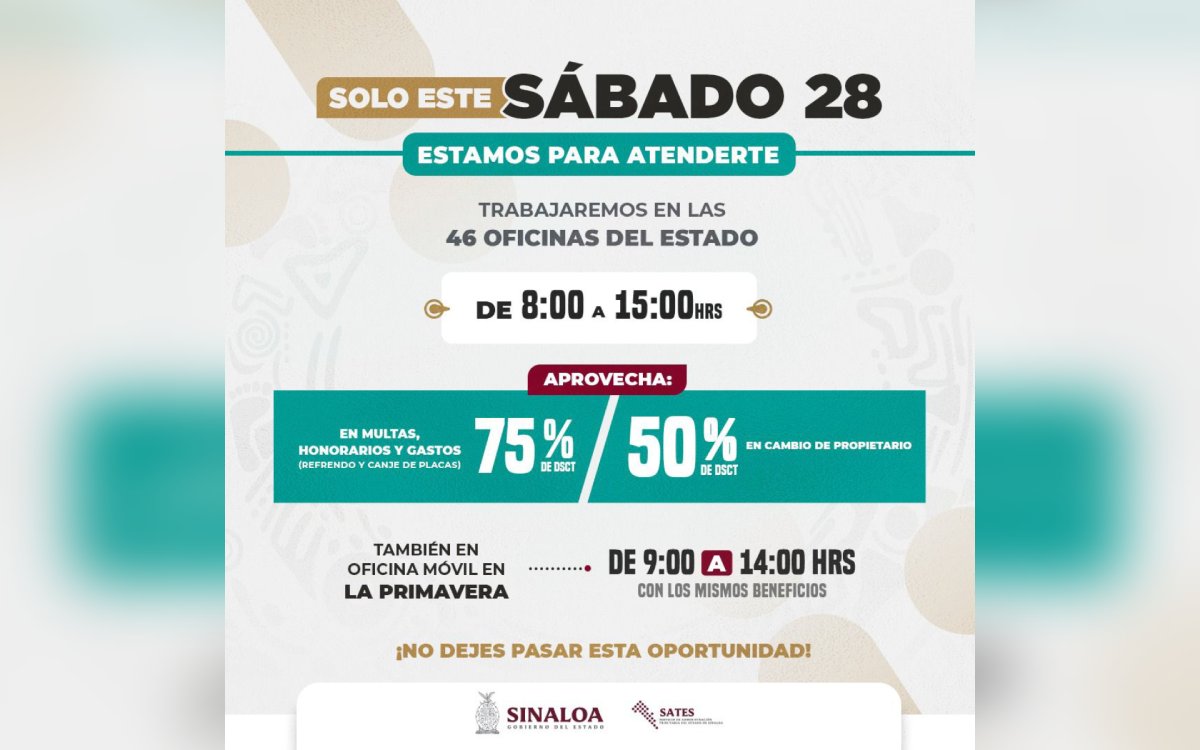 Descuentos de hasta 75% en trámites vehiculares
