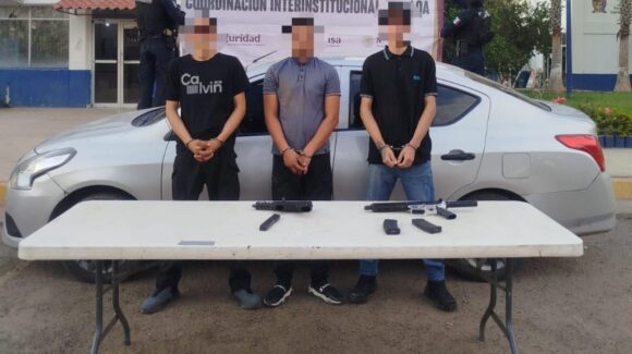 En Lomas de San Isidro, detienen a 3 presuntos responsables de balacera que dejó un herido al sur de Culiacán, Sinaloa