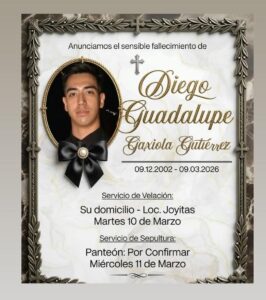 Despiden a Diego, joven guasavense asesinado en Culiacán