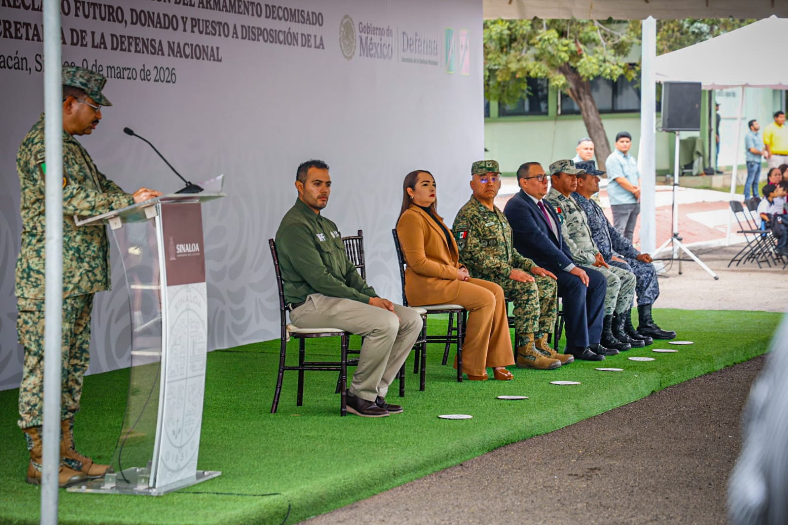 Ceremonia de destrucción de armamento decomisado