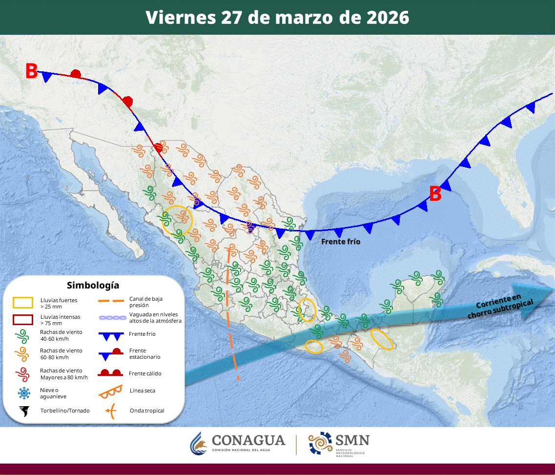 el clima en sinaloa y mexico este 24 de marzo