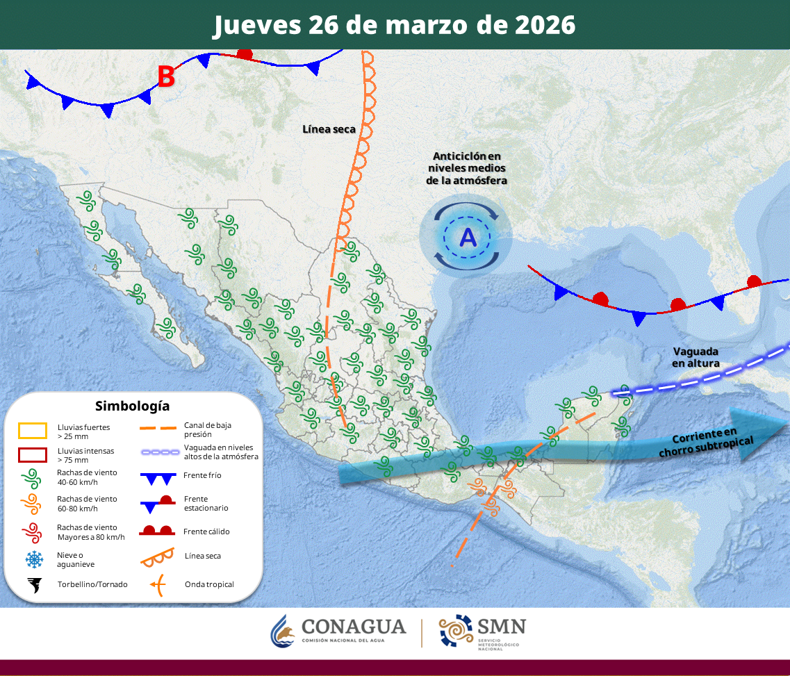 el clima en sinaloa y mexico este 24 de marzo