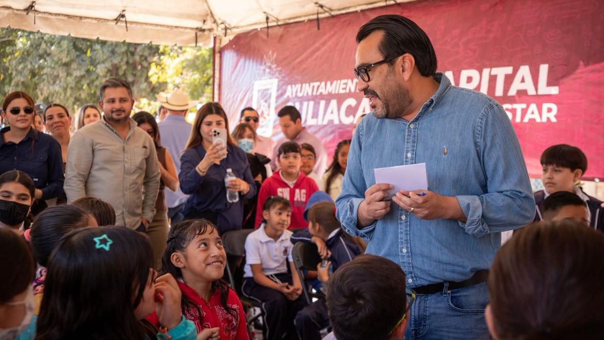 entrega alcalde gamez mendívil obra en bachigualatito culiacan sinaloa niños