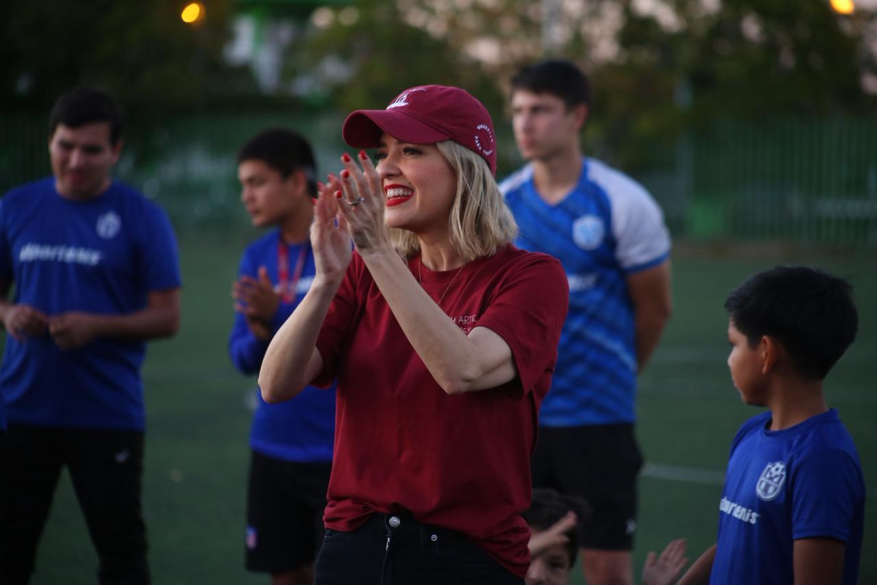 Estrella Palacios visita la Unidad Deportiva Benito Juárez