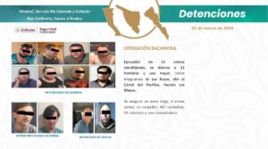 Información de la SSPC sobre la Operación Bacanora
