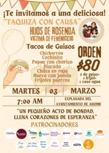 Invitan a taquiza con causa en beneficio de hijos de mujer asesinada en Los Mochis.