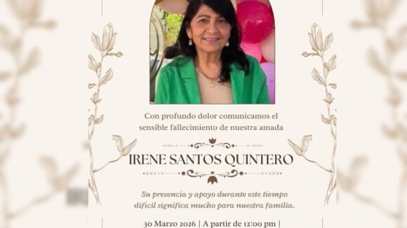Fallece Irene Santos, esposa del presidente la CEDH, Óscar Loza