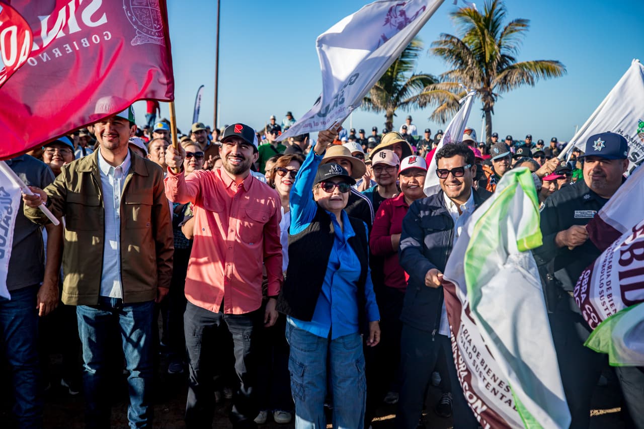 Jornada de "Sinaloa limpia tu playa" en Las Glorias, Guasave