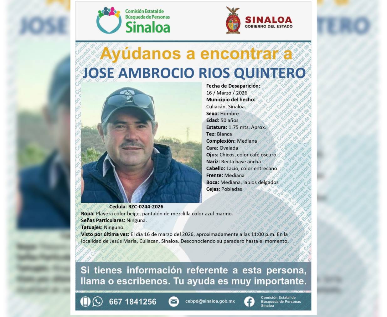 jose ambrosio rios desaparecio de jesus maria culiacan sinaloa