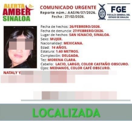 Menor localizada en San Ignacio