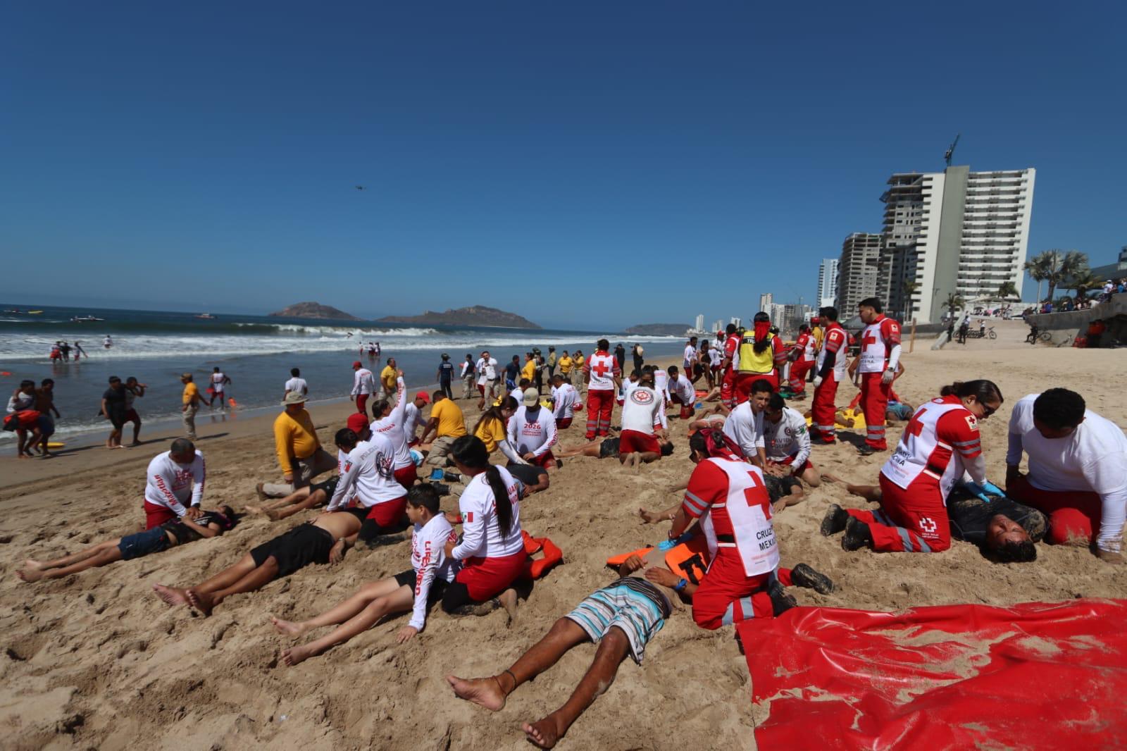 Realizan en Mazatlán macrosimulacro previo a Semana Santa