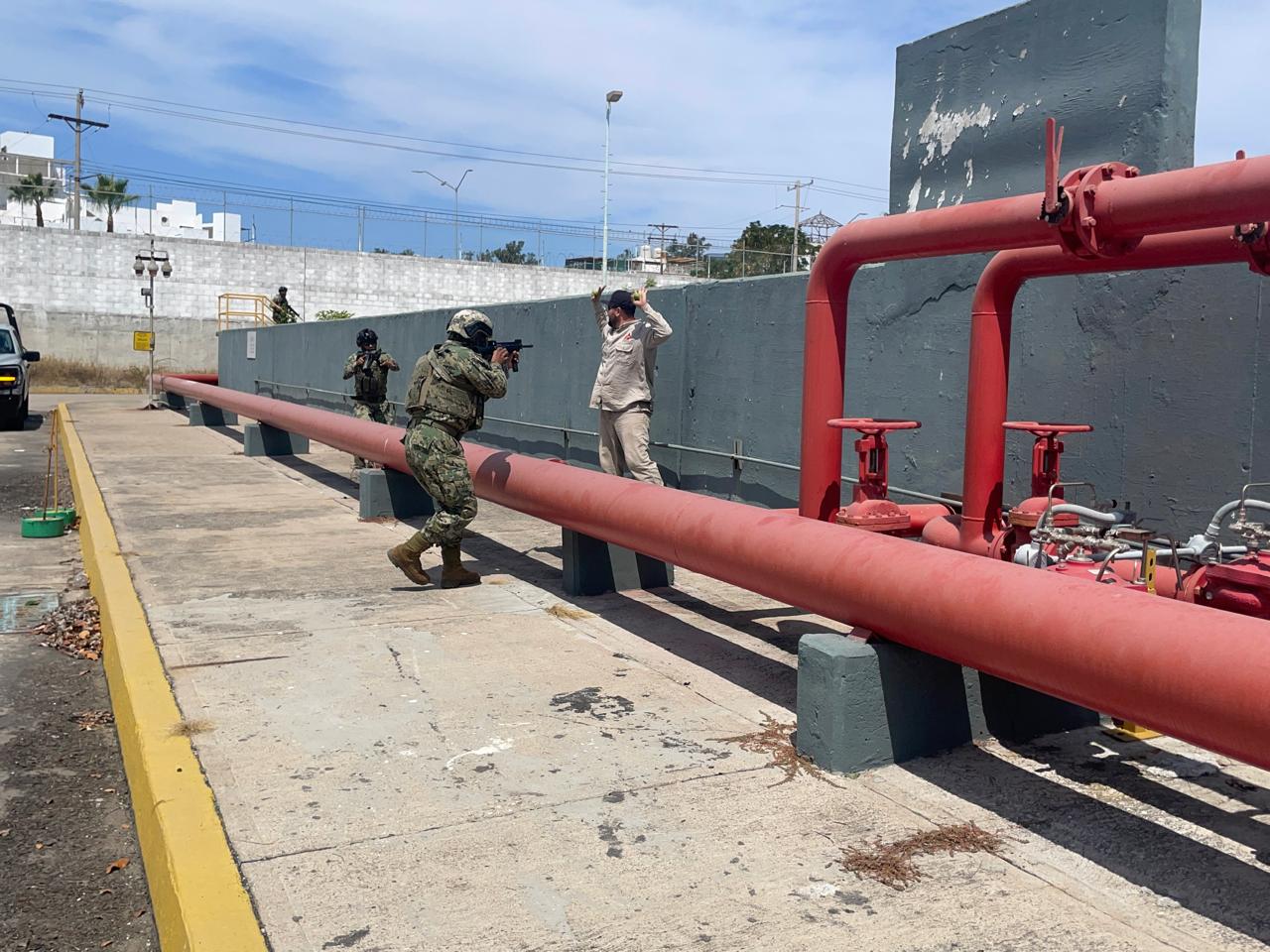 Marina realiza Ejercicio de Protección Portuaria Nivel II en el Muelle del Recinto Portuario de Mazatlán