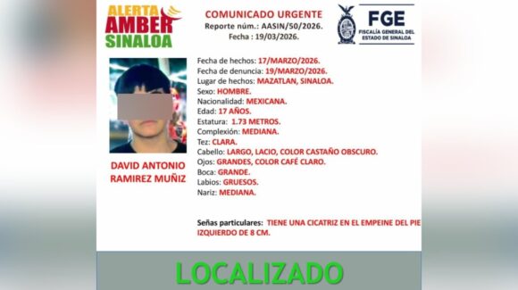 Localizan sano y salvo a David Antonio, menor reportado en alerta Amber en Mazatlán, Sinaloa