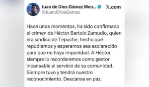 Mensaje de X de Gámez Mendívil