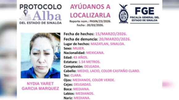 Reportan la desaparición de Nydia Yaret en el fraccionamiento La Marina en Mazatlán, Sinaloa