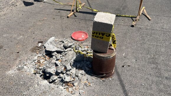 Nuevo hundimiento en el Centro de Guasave, Sinaloa, no tiene proyecto ni presupuesto