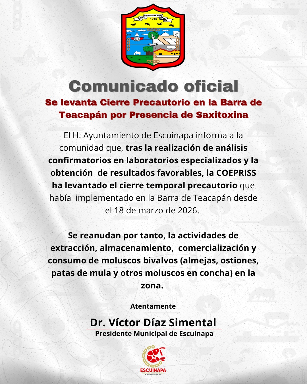 Comunicado del Ayuntamiento de Escuinapa
