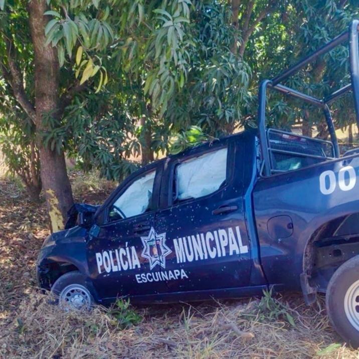 Patrulla Municipal de Escuinapa atacada a balazos