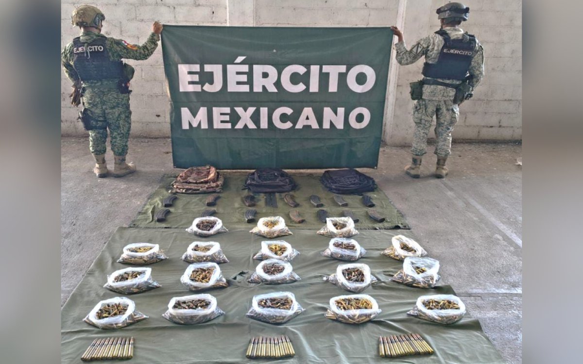 Personal del Ejército presenta cartuchos decomisados en Escuinapa