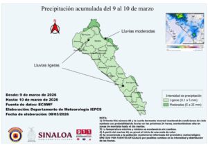 Pronostican lluvias en Sinaloa
