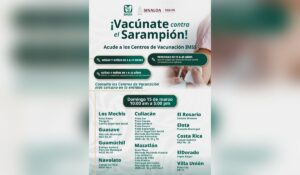 Puntos de vacunación contra el sarampión en Sinaloa