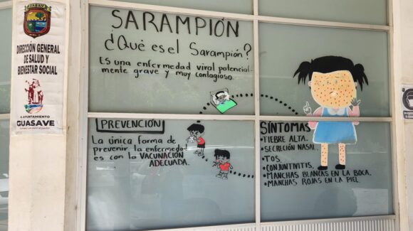 Dulce, bebé de 9 meses, de Ruiz Cortines, Guasave, Sinaloa, el primer caso de sarampión detectado